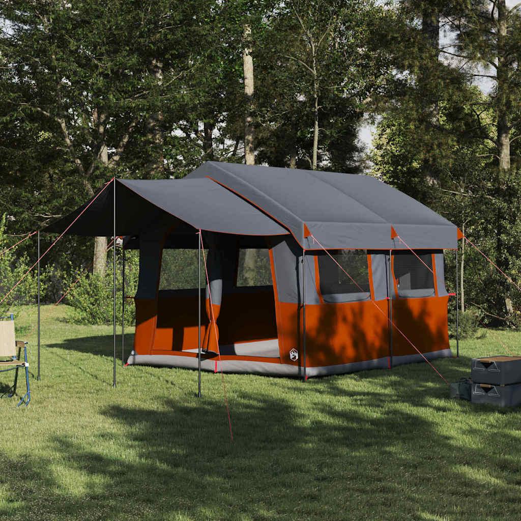 Familietelt med tag Grå og orange 324 x 255 x 230 cm
