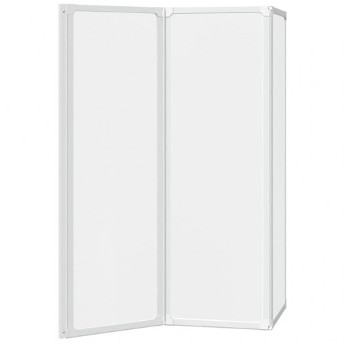 Badskærm Matteret 120 x 117 cm Aluminium & PP Panel