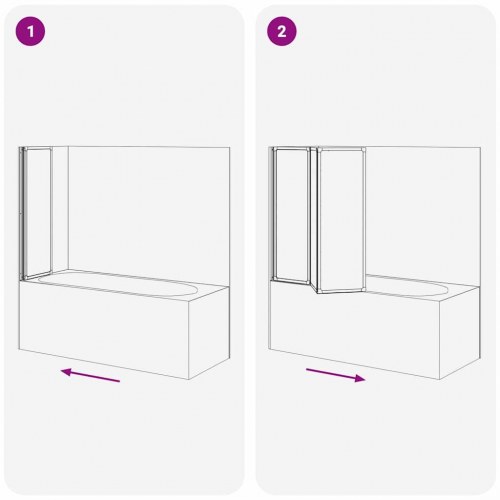 Badskærm Matteret 120 x 117 cm Aluminium & PP Panel
