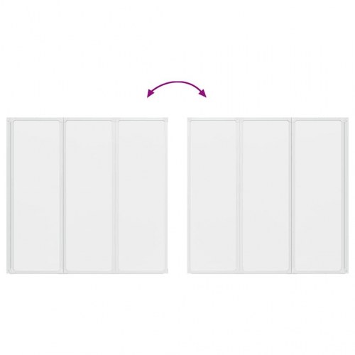 Badskærm Matteret 120 x 117 cm Aluminium & PP Panel