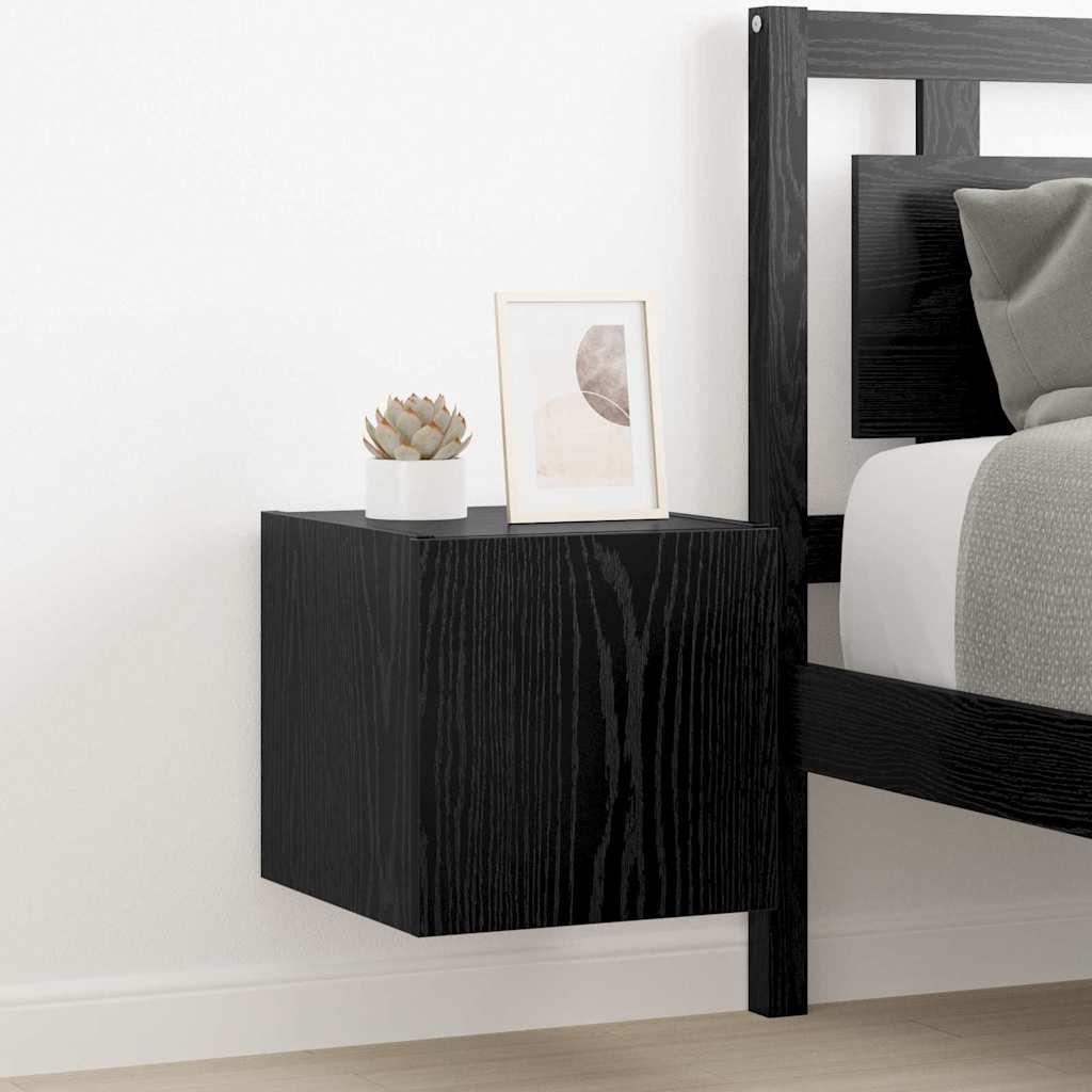 TV vægskab Sort eg 30,5 x 35 x 30 cm Konstrueret træ