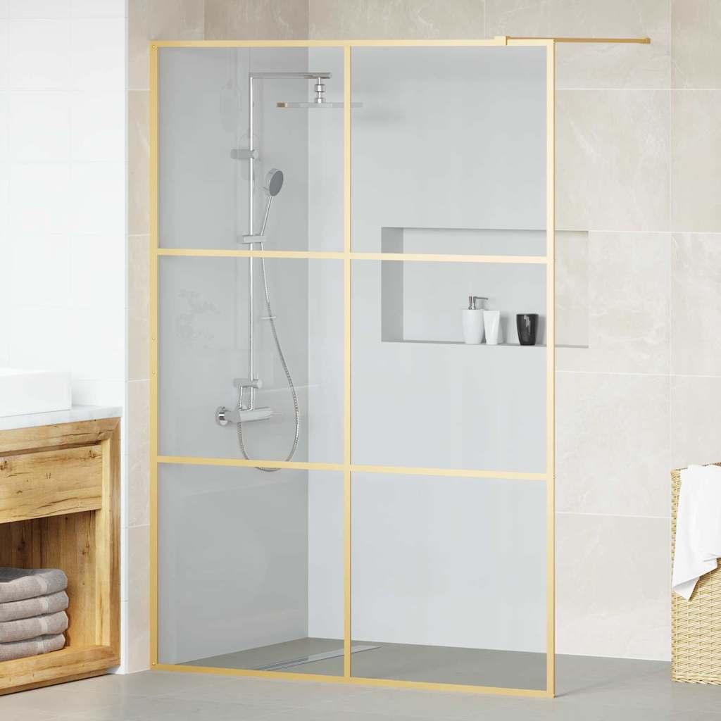 Walk-in brusevæg i guld - hærdet glas 140 × 195 cm