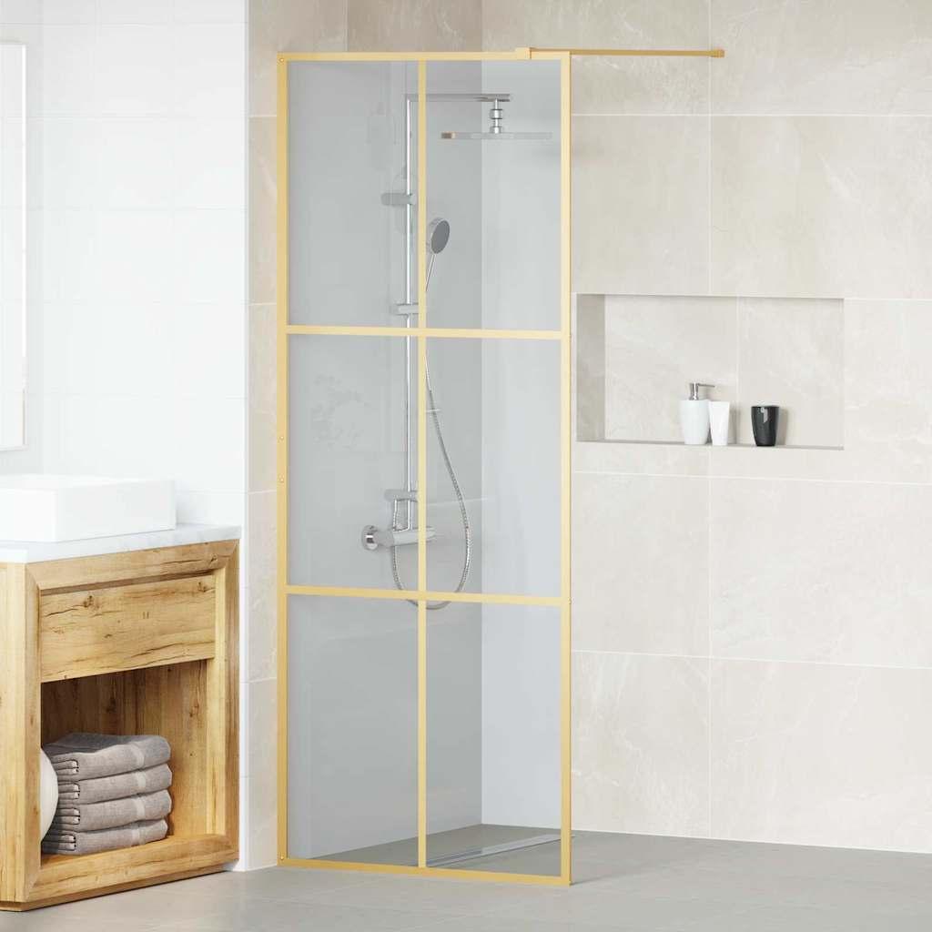 Walk-in brusevæg i guld - 80 x 195 cm hærdet glas