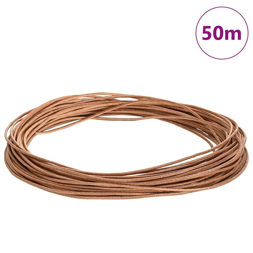 Lædersnor Brun Ø1,5 mm x 50 m Læder