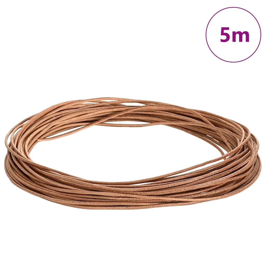 Lædersnor Brun Ø1,5 mm x 5 m Læder