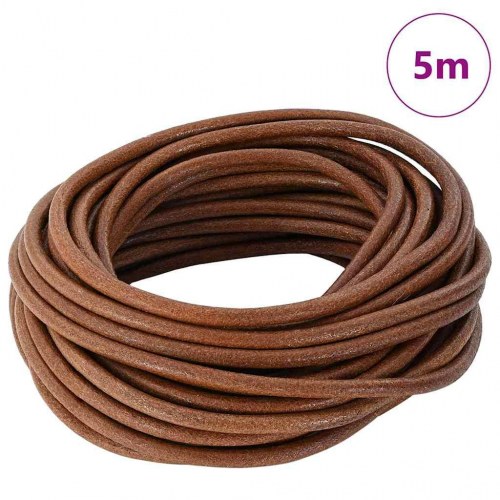 Lædersnor Lys Brun Ø4 mm x 5 m Læder