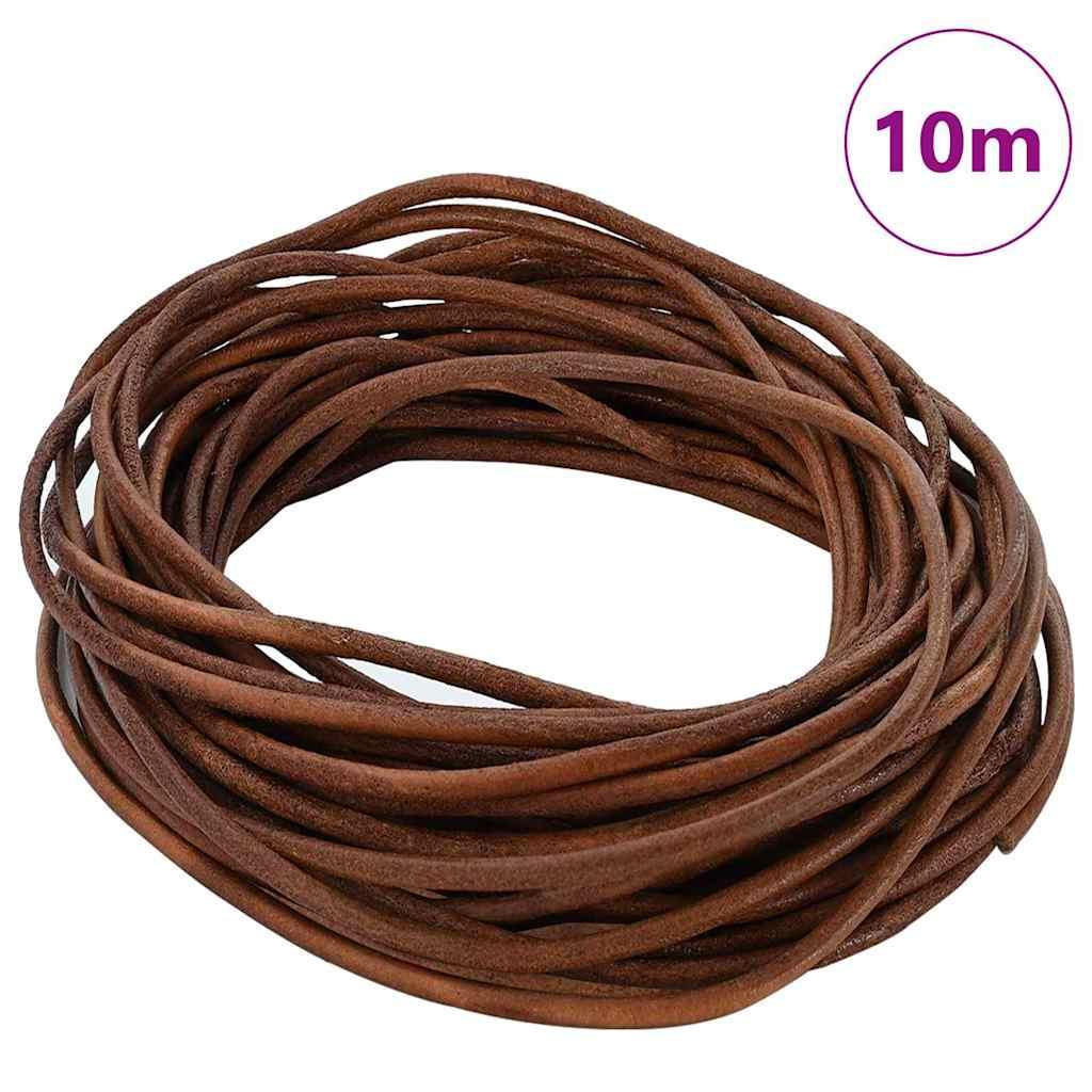 Lædersnor Lys Brun Ø2,5 mm x 10 m Læder
