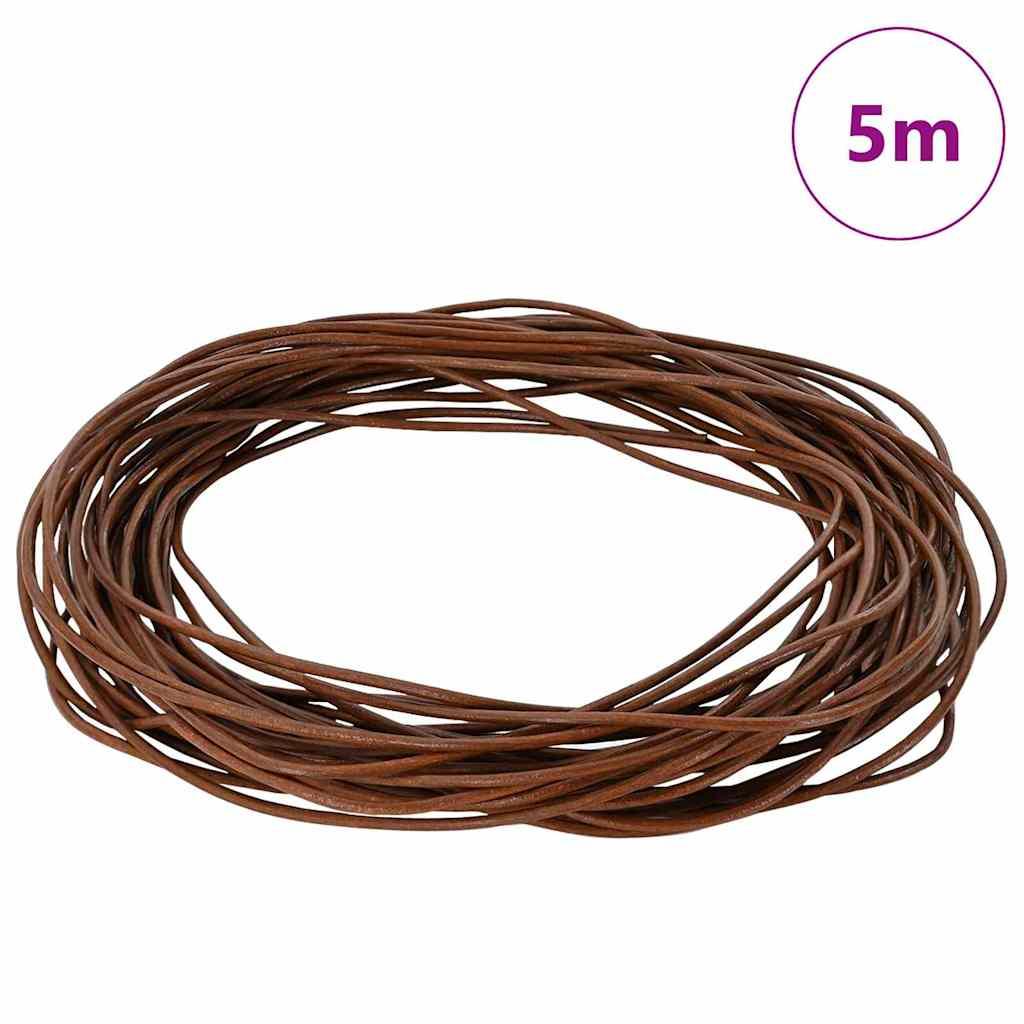 Lædersnor Lys Brun Ø1,5 mm x 5 m Læder