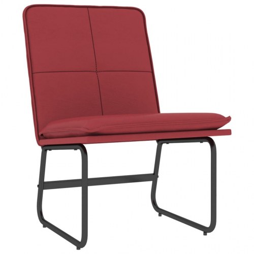 Loungestol i kunstlæder 54 x 75 x 76 cm - vinrød