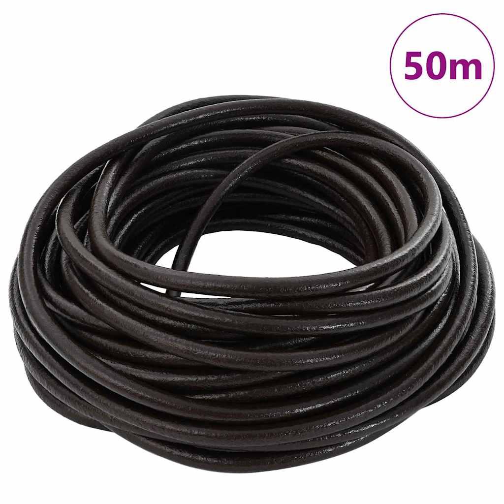 Lædersnor Mørk Brun Ø4 mm x 50 m Læder