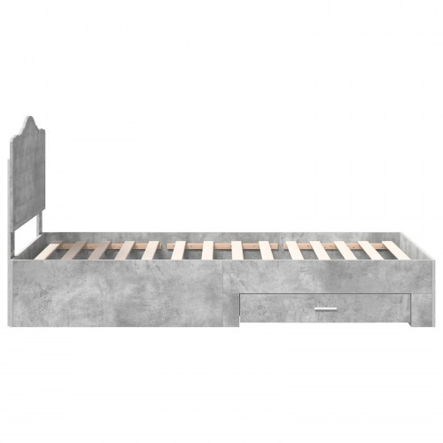 Sengestel med opbevaring - betongrå 100 x 200 cm