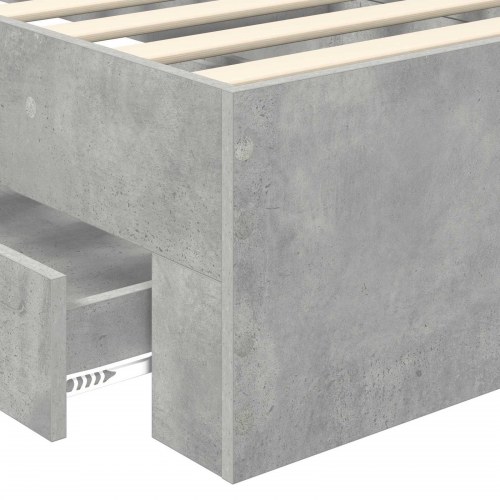Sengestel med opbevaring - betongrå 100 x 200 cm