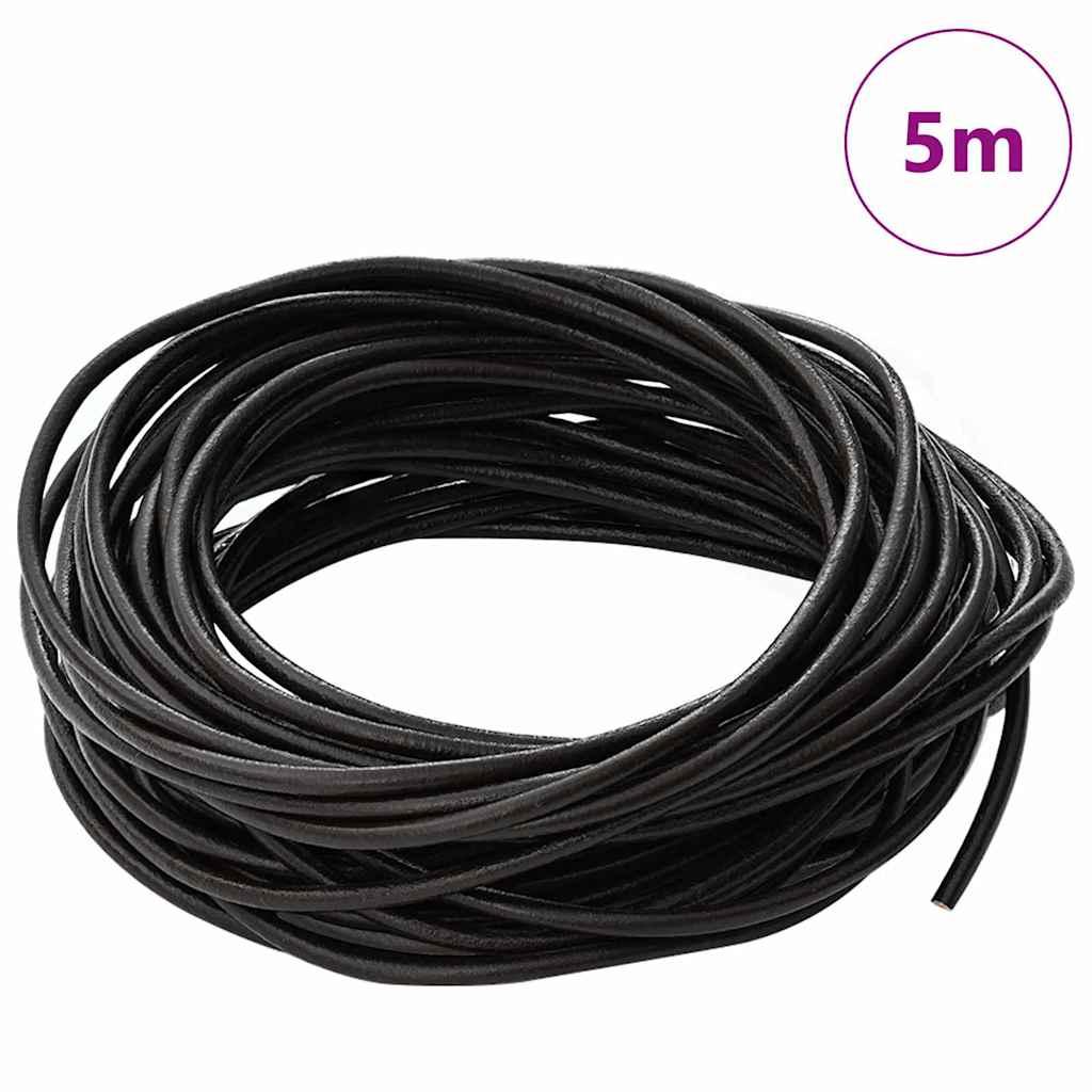Lædersnor Mørk Brun Ø3 mm x 5 m Læder