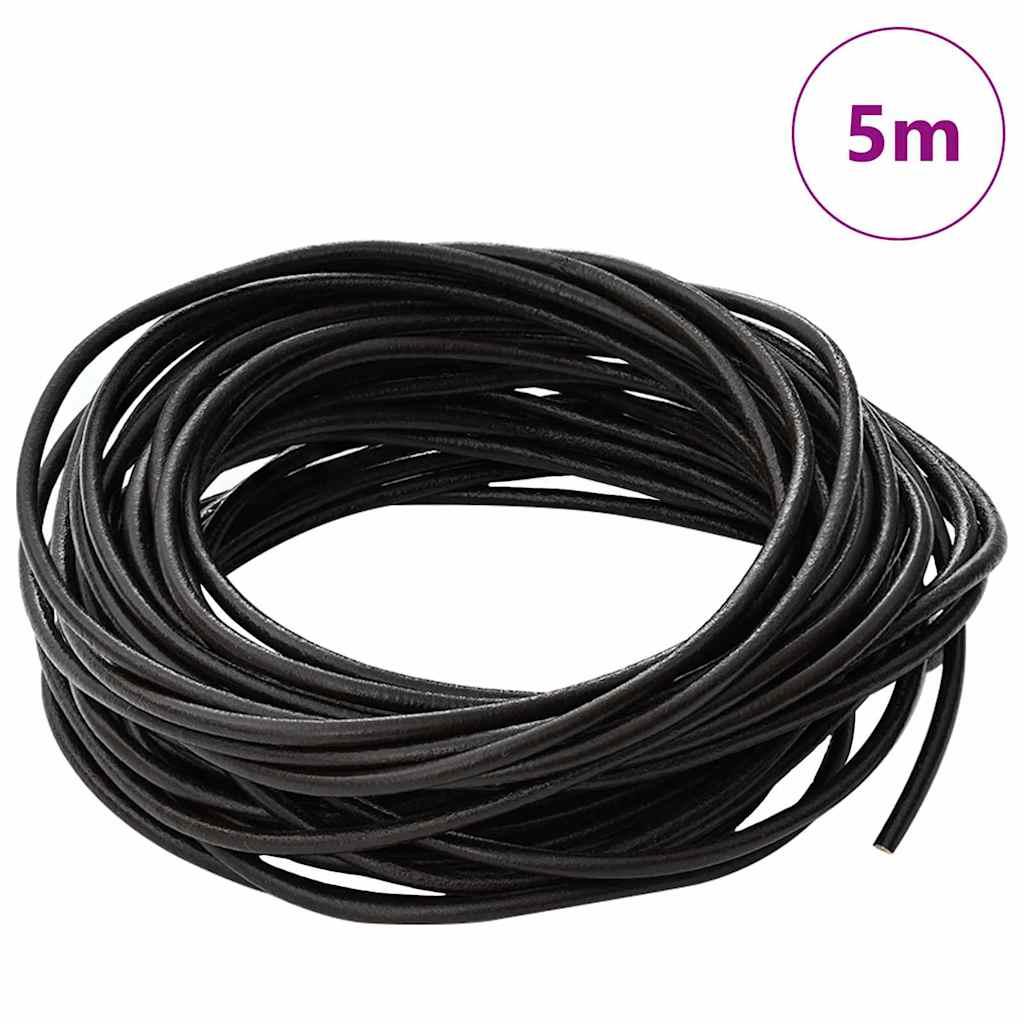 Lædersnor Mørk Brun Ø2,5 mm x 5 m Læder