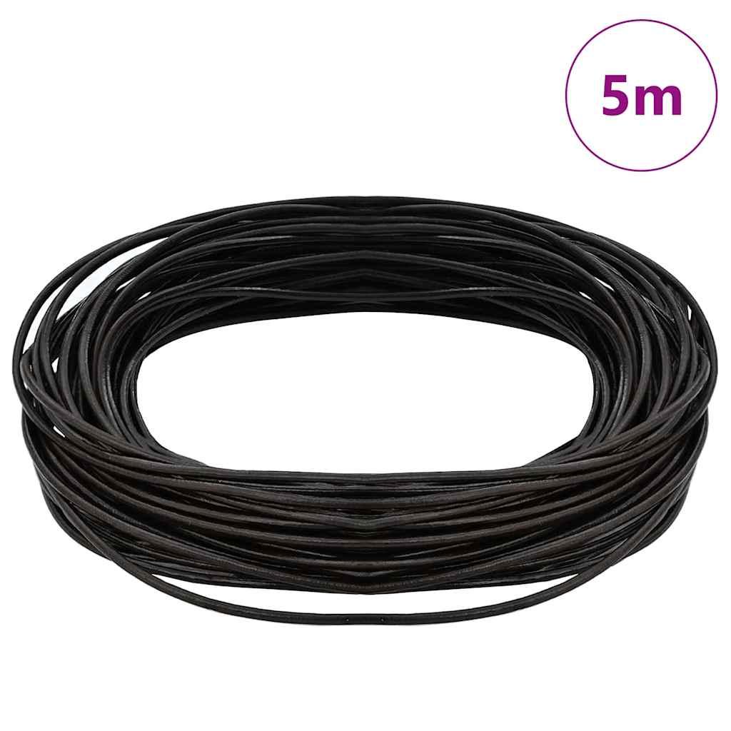 Lædersnor Mørk Brun Ø1 mm x 5 m Læder
