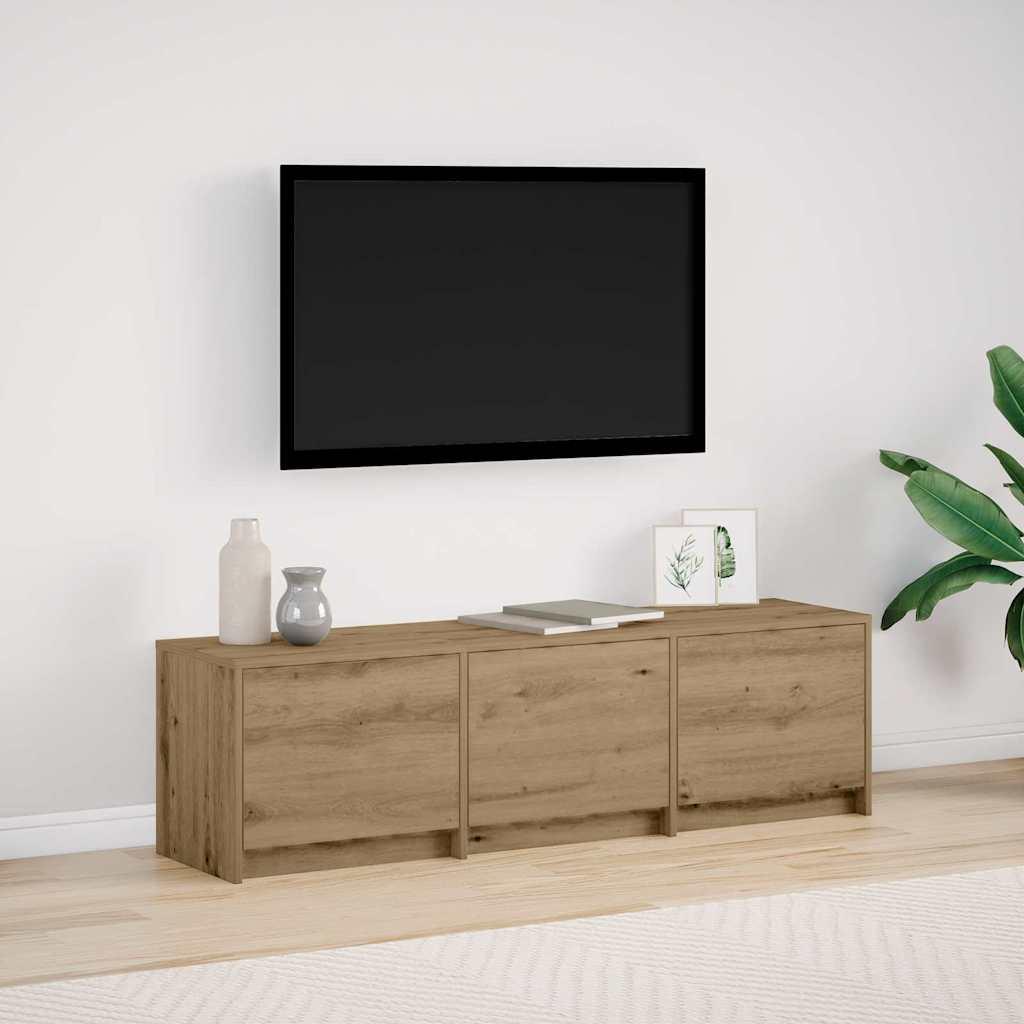 TV skab med LED lys Artisan eg 140 x 34 x 40 cm Konstrueret træ