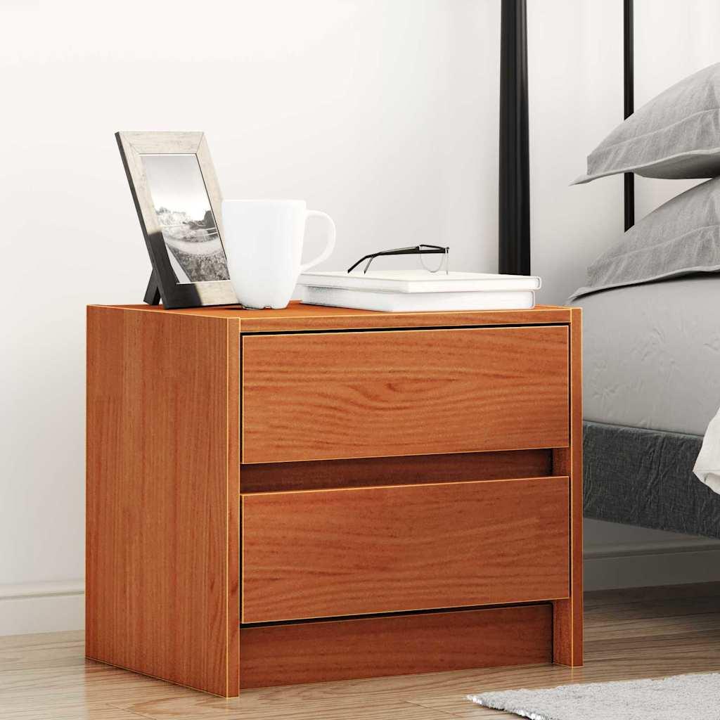 Sengeborde 2 stk Voks brun 40 x 30.5 x 35.5 cm Fyrretræ