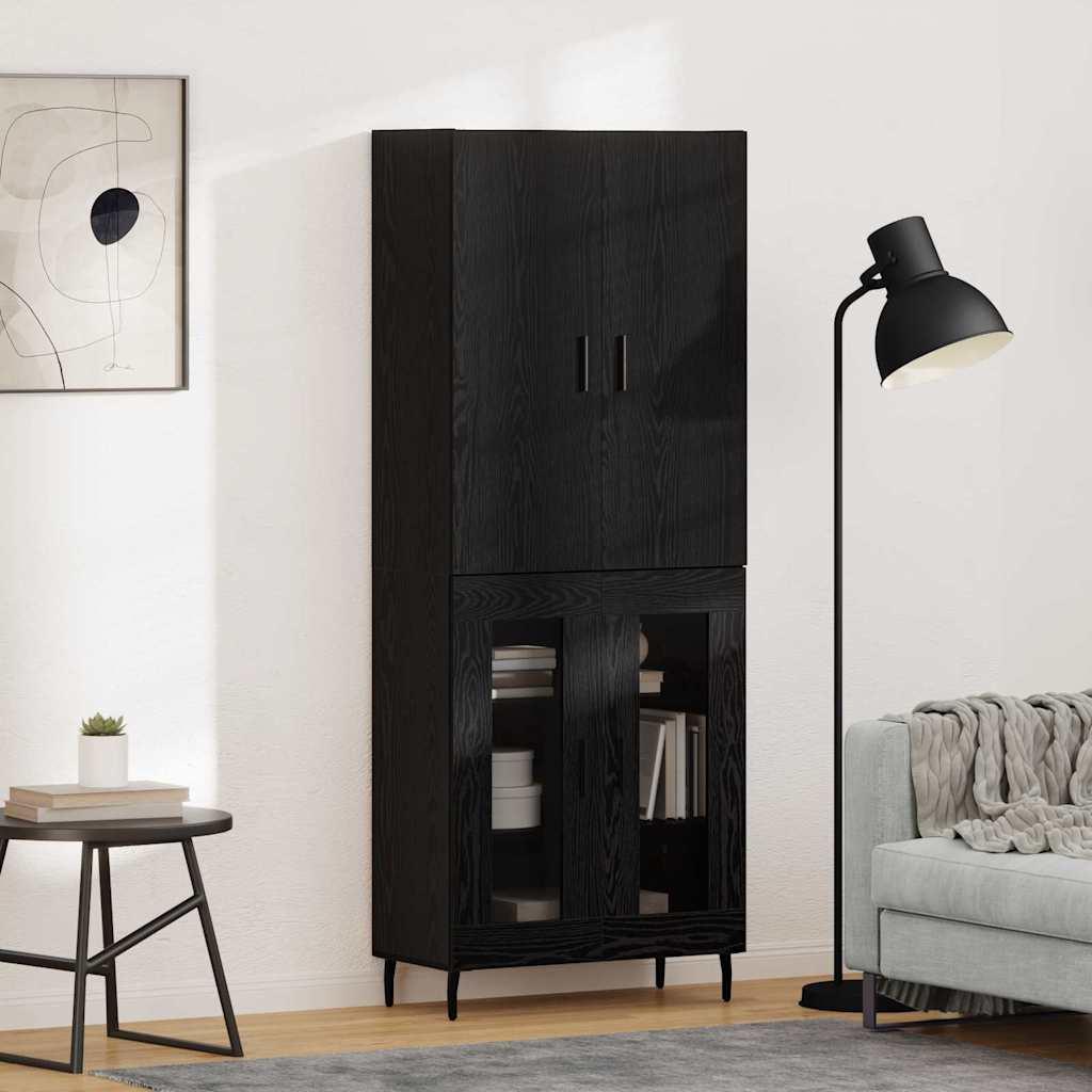 Highboard Artisan Egetræ 69,5 x 34 x 180 cm Ingeniørtræ og glas