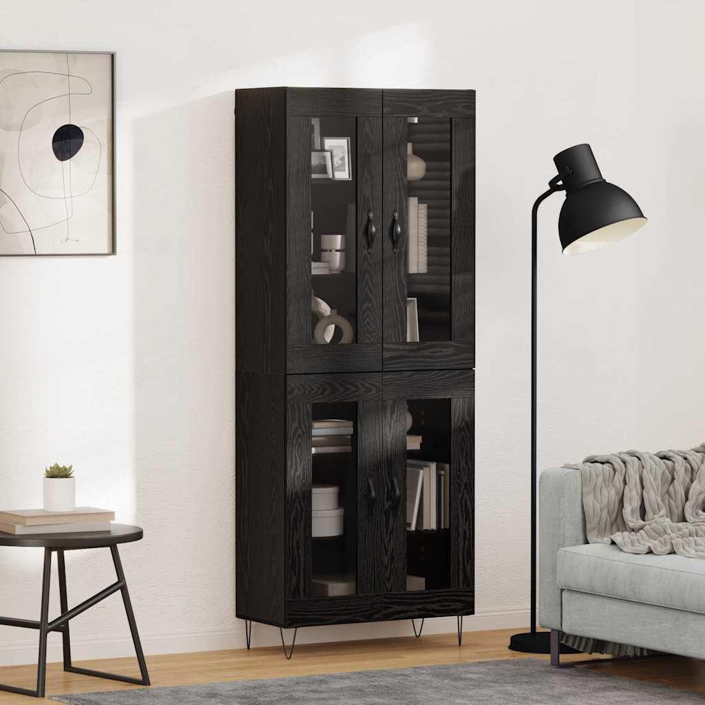 Highboard Sort eg 69,5 x 34 x 180 cm Konstrueret træ