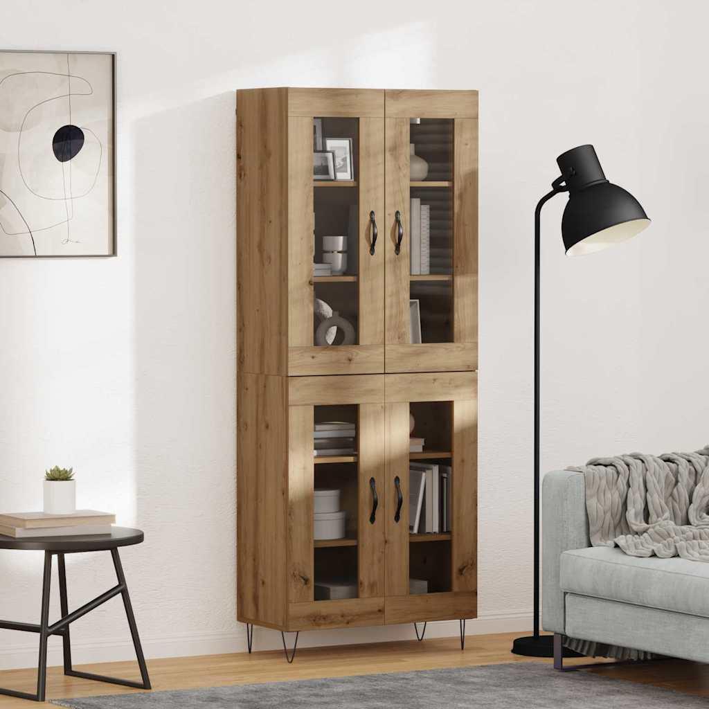 Highboard Artisan Egetræ 69,5 x 34 x 180 cm Konstrueret træ