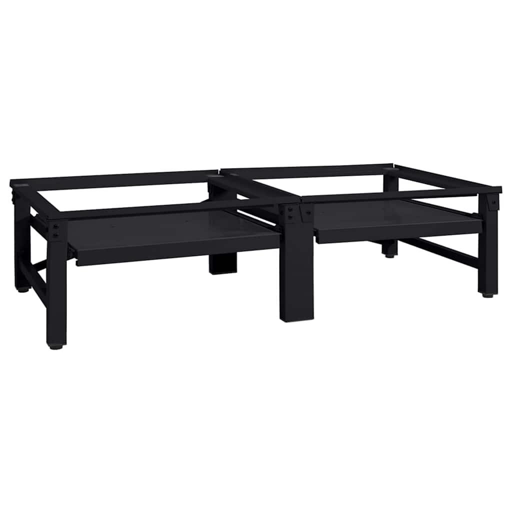 Vaskemaskine Pedestal 2 stk Sort 64 x 55 x 32.5 cm Stål