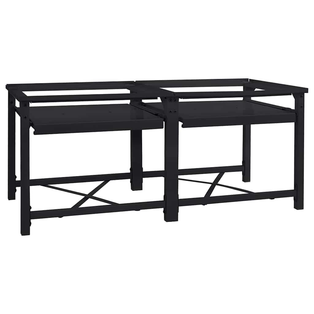 Vaskemaskine Pedestal 2 stk Sort 64 x 55 x 32.5 cm Stål