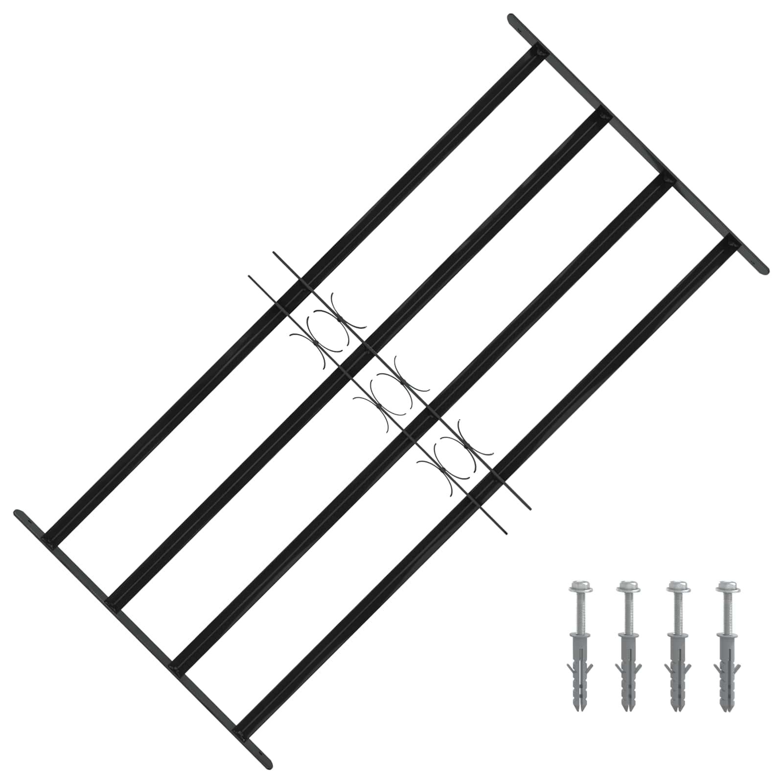 Vinduesgitter Sort 115 x 60 cm Pulverlakeret stål