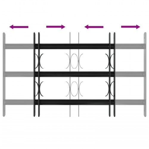 Vinduesgitter Sort 75,5 x 45 cm Pulverlakeret stål