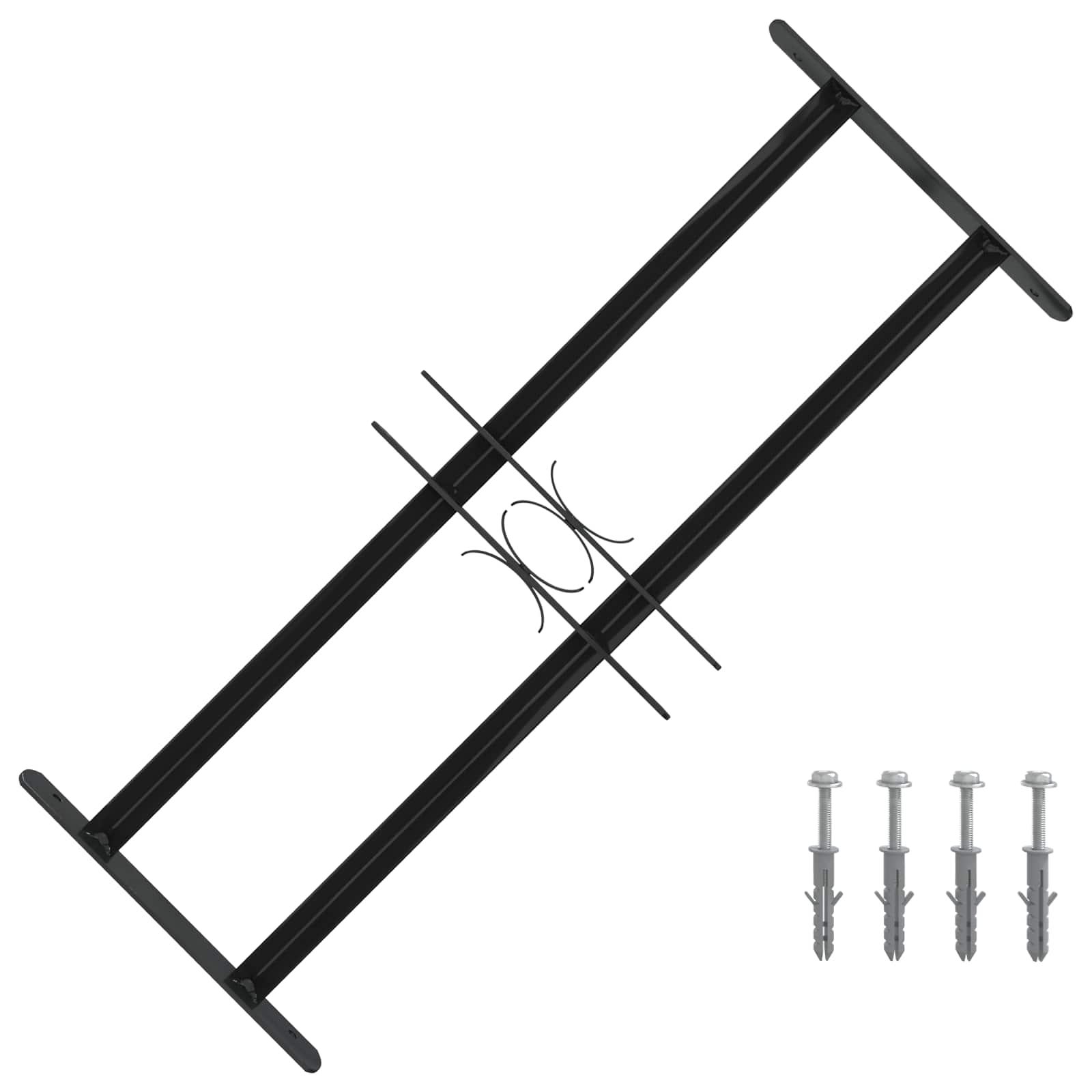 Vinduesgitter Sort 76 x 30 cm Pulverlakeret stål