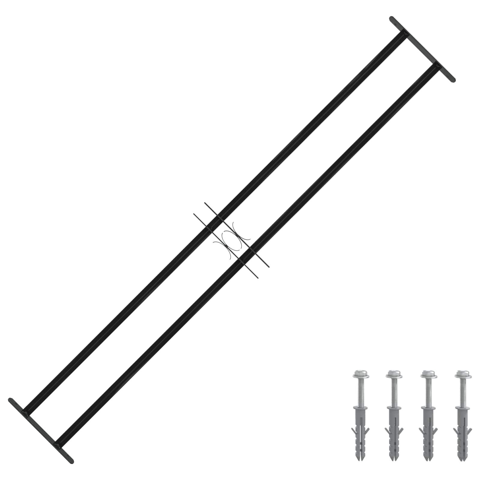Vinduesgitter Sort 176 x 30 cm Pulverlakeret stål