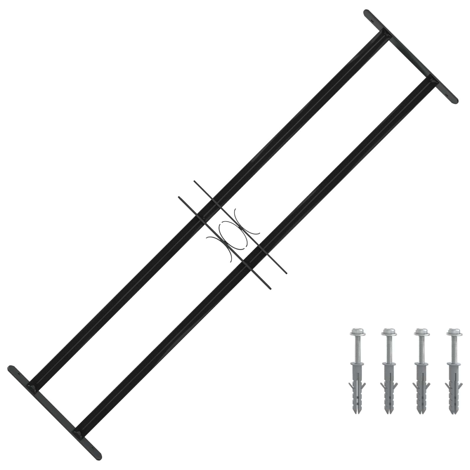 Vinduesgitter Sort 115 x 30 cm Pulverlakeret stål