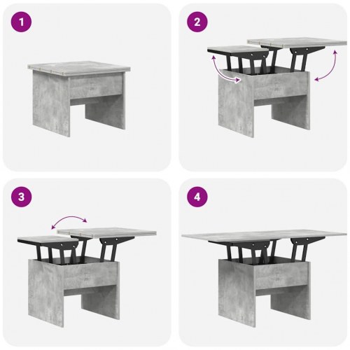Sofabord Beton Grå 55 x 54,5 x 45 cm Konstrueret træ