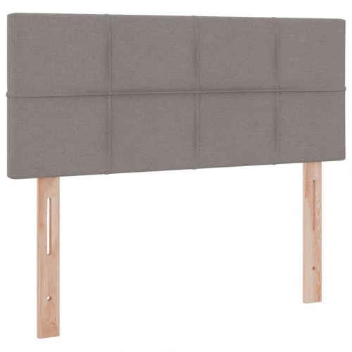 Seng med opbevaring og LED Gråbrun 120 x 190 cm Polyester