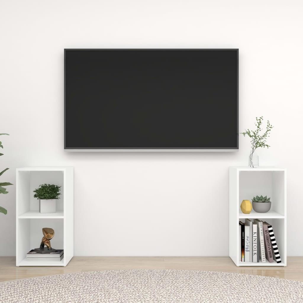 Tv-Skabe 2 Stk. 72X35X36,5 Cm Konstrueret Træ Hvid - 72 cm / 36.5 cm