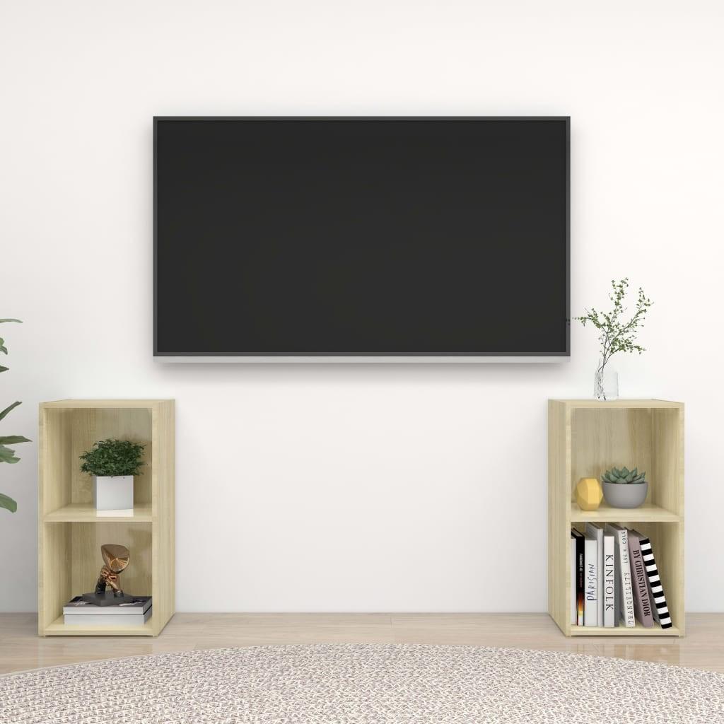 Tv-Skabe 2 Stk. 107X35X Konstrueret Træ Sonoma-Eg - 72 cm / 36.5 cm