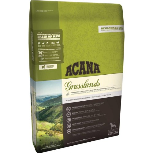 Hundefoder ACANA Grasslands 11,4 kg - voksen, lam/and/æg/fisk, kornfri