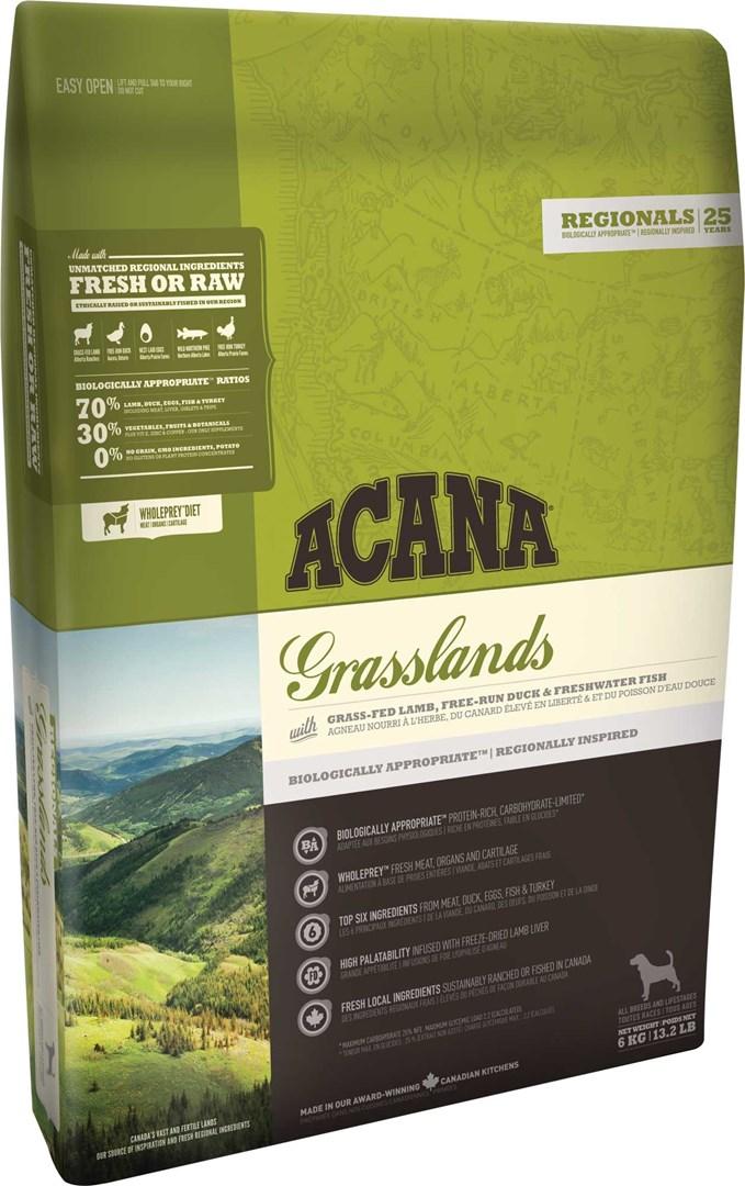 Hundefoder ACANA Grasslands 11,4 kg - voksen, lam/and/æg/fisk, kornfri