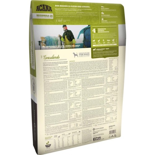 Hundefoder ACANA Grasslands 11,4 kg - voksen, lam/and/æg/fisk, kornfri