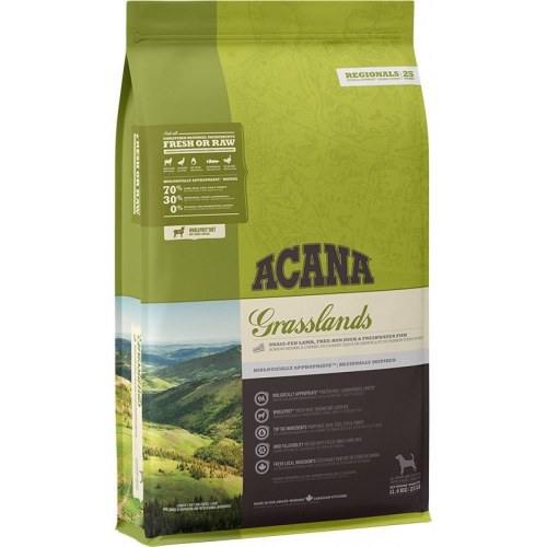 Hundefoder ACANA Grasslands 11,4 kg - voksen, lam/and/æg/fisk, kornfri