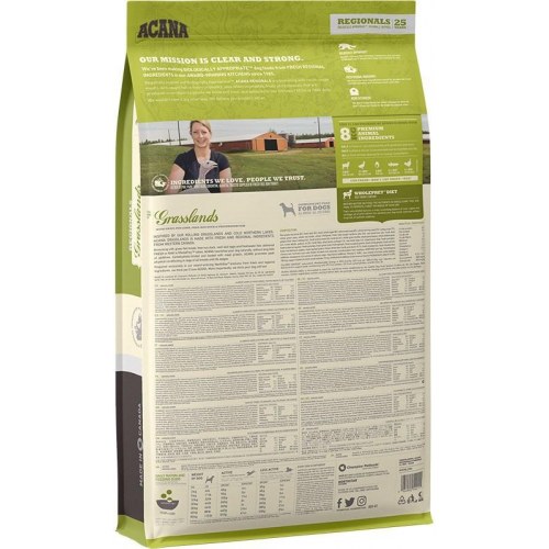 Hundefoder ACANA Grasslands 11,4 kg - voksen, lam/and/æg/fisk, kornfri