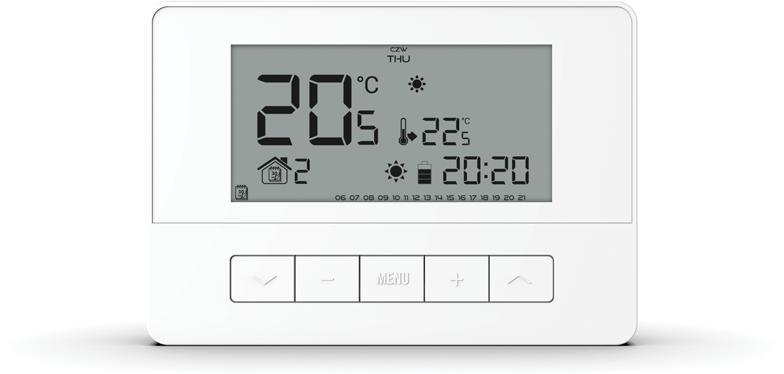 TrÃ¥dlÃ¸s hvid rumtermostat Tâ4.2 Tech