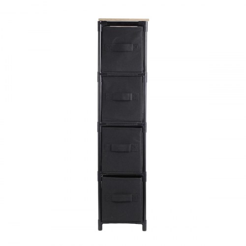 Kommode med skuffer Confortime brun/sort 47 × 20 × 90 cm (4 enheder)