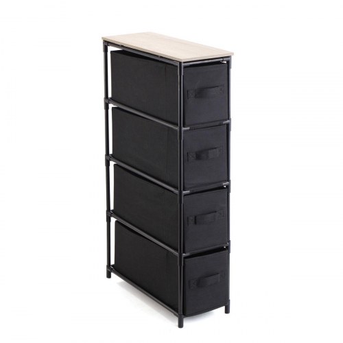 Kommode med skuffer Confortime brun/sort 47 × 20 × 90 cm (4 enheder)