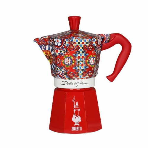 Espressokande Bialetti Moka Express D&G 6 kopper - rød, aluminium