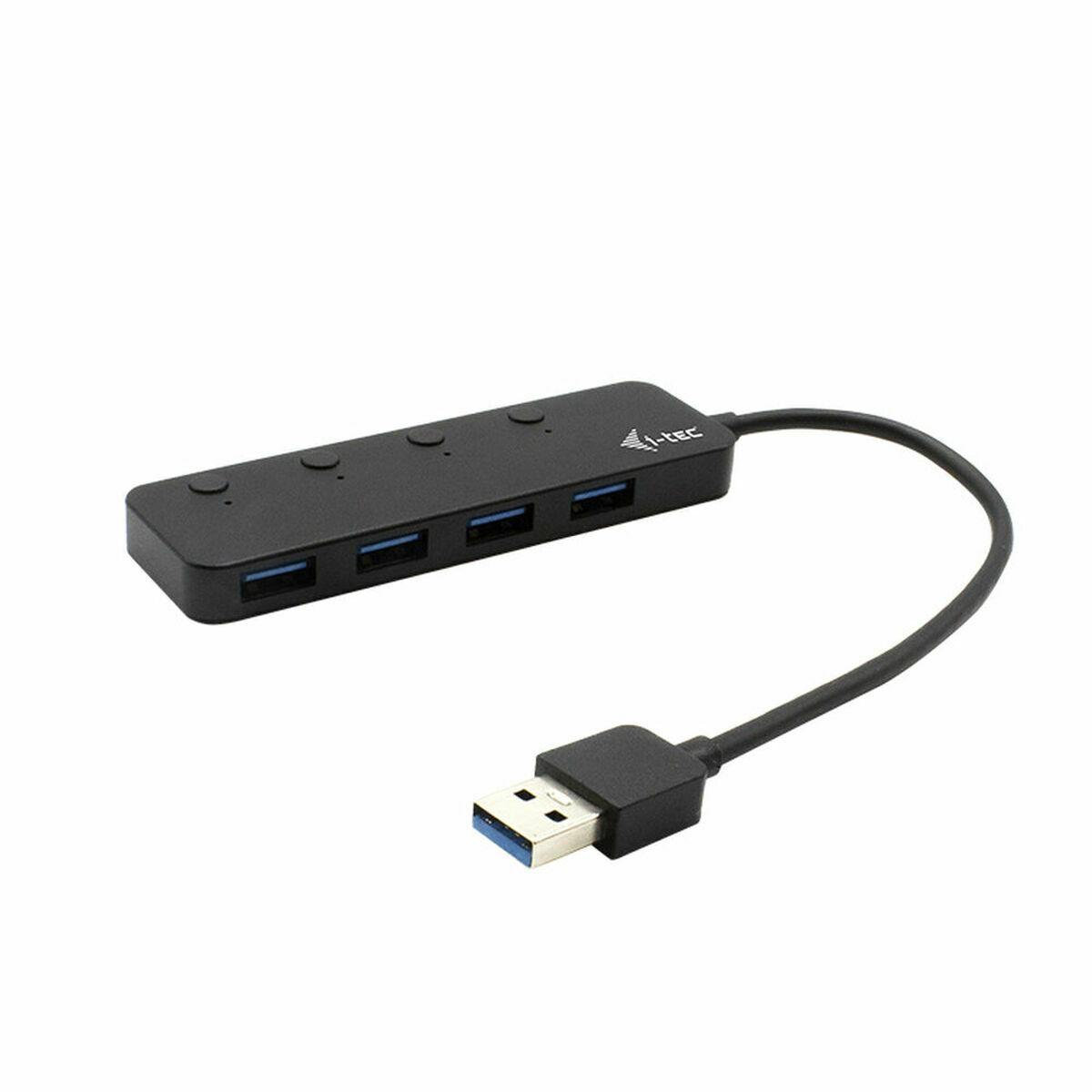 USB hub 4 porte i-Tec U3CHARGEHUB4 - Sort (USB 3.2 Gen 1 Type-A)