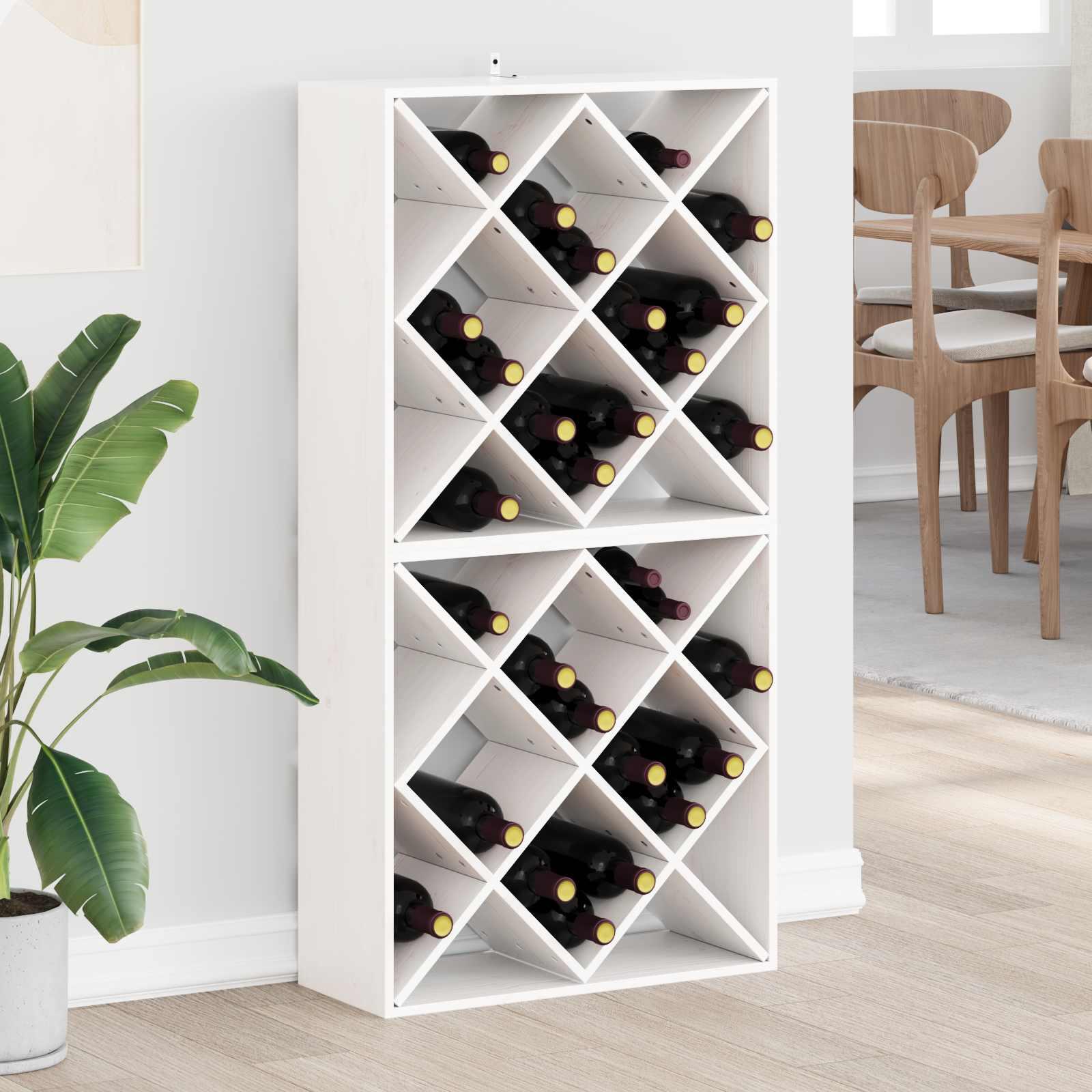 Vinfad 2 stk Hvid 62 x 25 x 62 cm Massiv fyrretræ