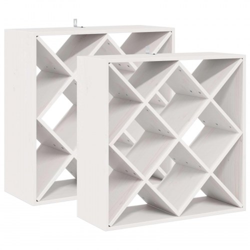 Vinfad 2 stk Hvid 62 x 25 x 62 cm Massiv fyrretræ