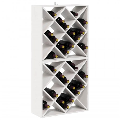 Vinfad 2 stk Hvid 62 x 25 x 62 cm Massiv fyrretræ