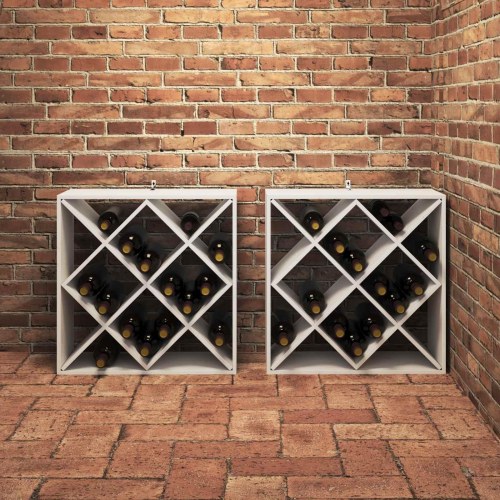 Vinfad 2 stk Hvid 62 x 25 x 62 cm Massiv fyrretræ