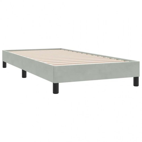 Kontinentalseng med madras 100x210 cm fløjl lysegrå